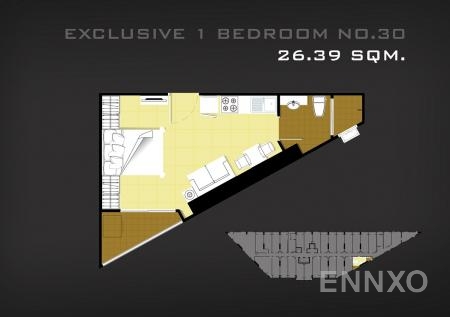 1 Bedroom no.30 unit plan