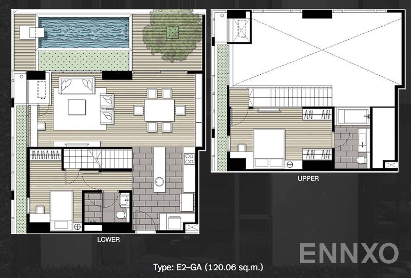 รูปแปลนห้อง Duplex ของโครงการ แอชตัน มอร์ฟ 38
