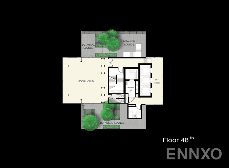 แปลนชั้น 48th Floor ของโครงการ แอชตัน สีลม