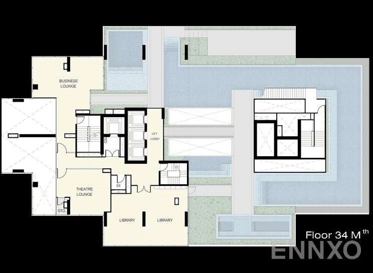 แปลนชั้น 34Mth Floor ของโครงการ แอชตัน สีลม