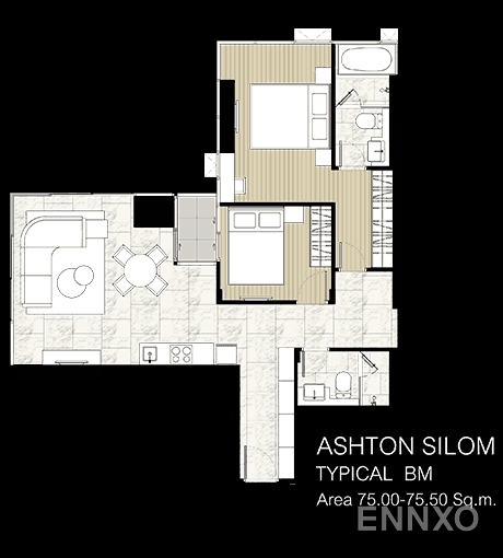 รูปแปลนห้อง BM ของโครงการ แอชตัน สีลม