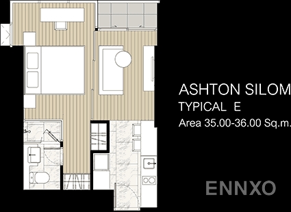 รูปแปลนห้อง E ของโครงการ แอชตัน สีลม
