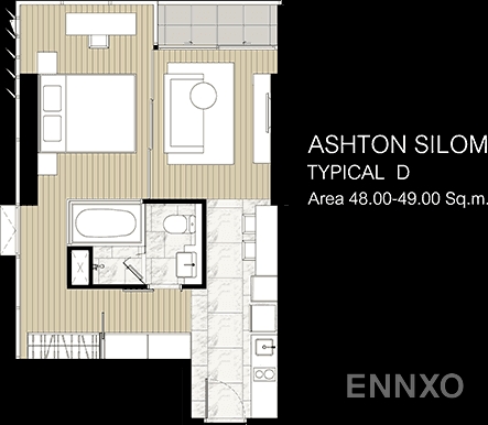 รูปแปลนห้อง D ของโครงการ แอชตัน สีลม