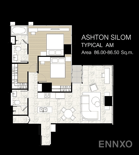 รูปแปลนห้อง AM ของโครงการ แอชตัน สีลม