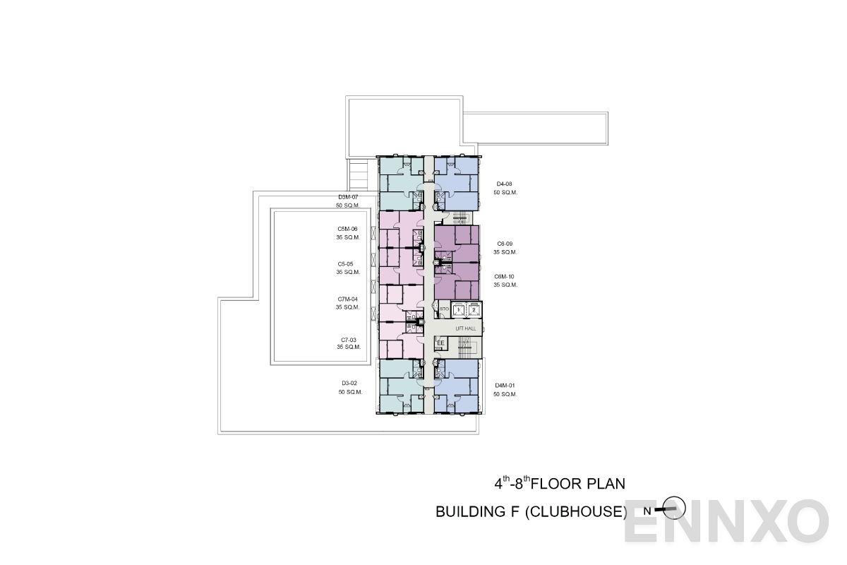 แปลนชั้น 4th-8th-floorplan ของโครงการ แอสปาย อโศก - รัชดา