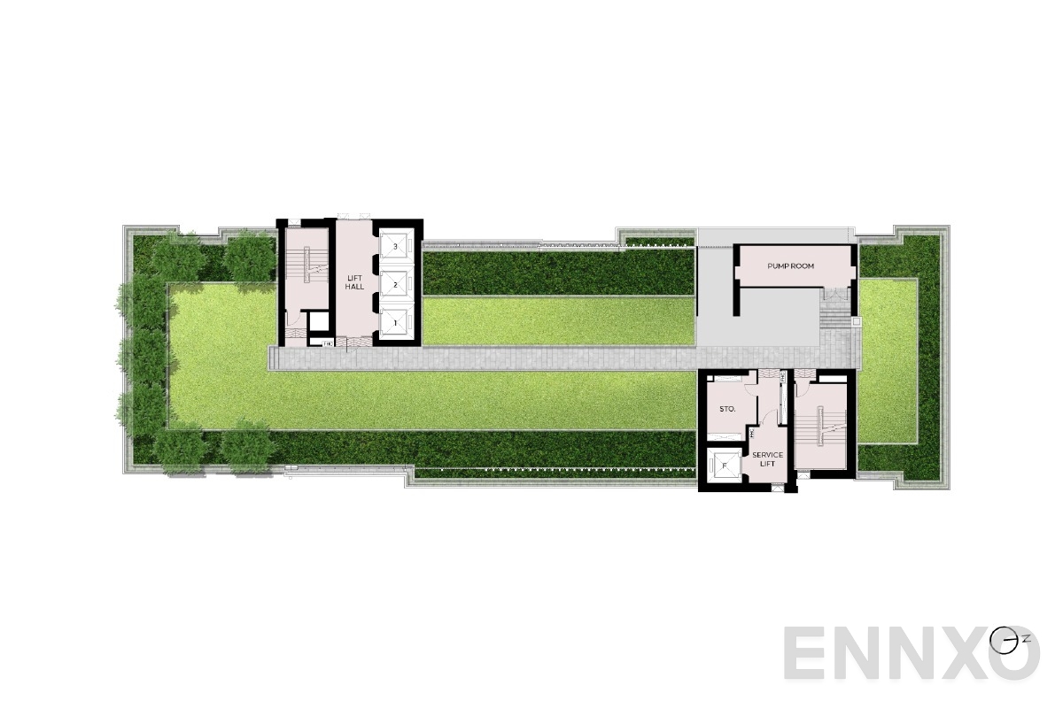 แปลนชั้น RoofTop 34th floor ของโครงการ ASPIRE Huai Khwang