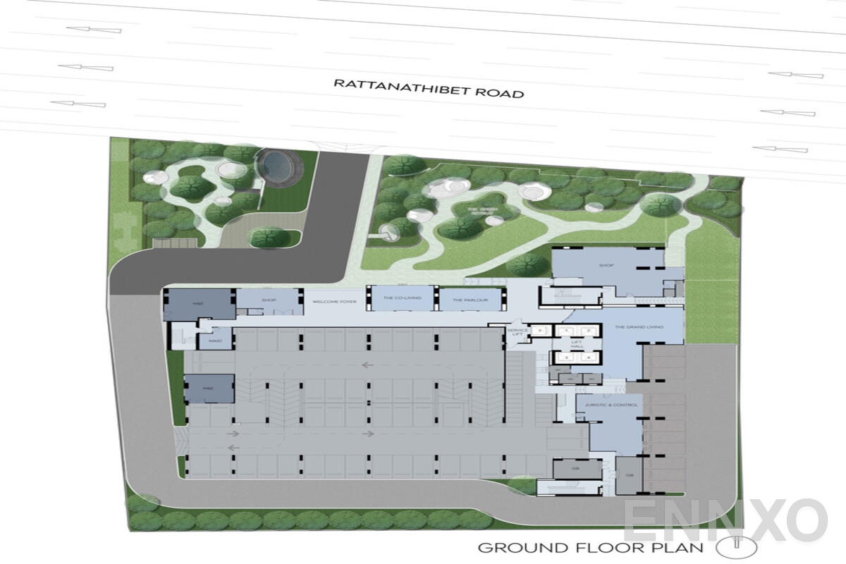 แปลนชั้น RTB-3_1st-Ground Floor Plan ของโครงการ แอสปาย รัตนาธิเบศร์-เวสต์ตัน