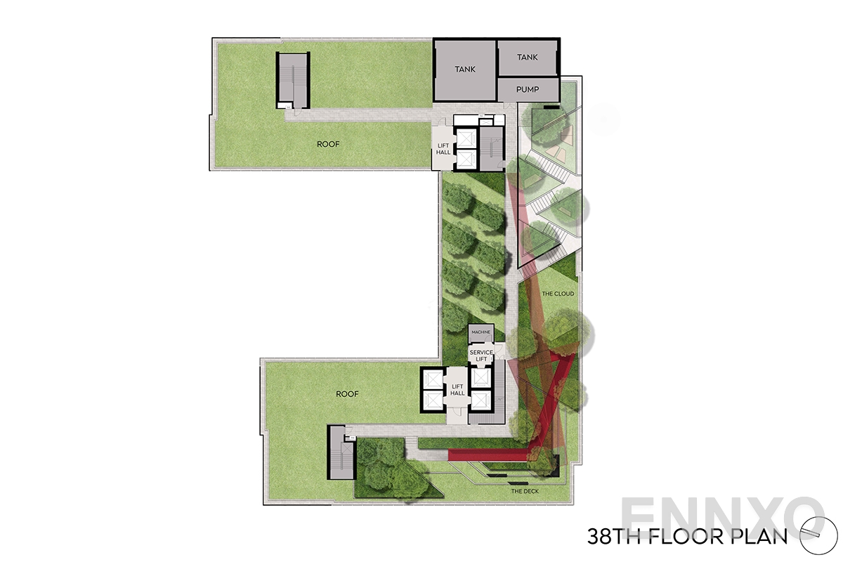 แปลนชั้น 38th Floor ของโครงการ Aspire Sukhumvit - Rama 4