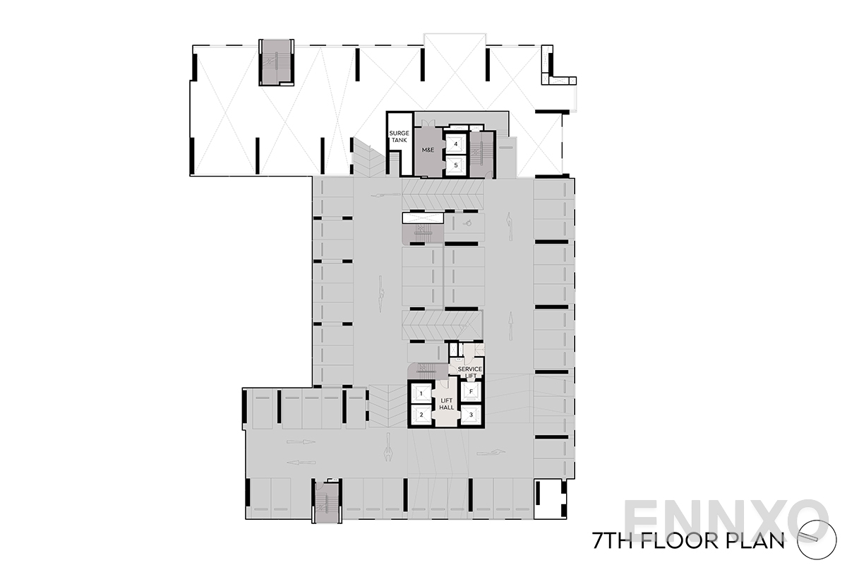 แปลนชั้น 7th Floor ของโครงการ Aspire Sukhumvit - Rama 4