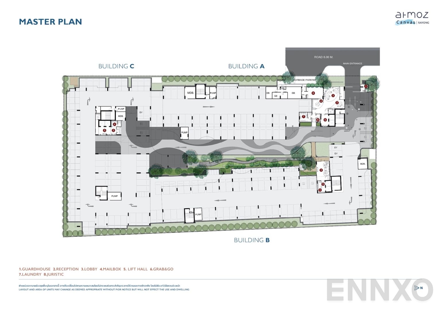 แปลนชั้น 1st Floor ของโครงการ Atmoz Canvas Rayong