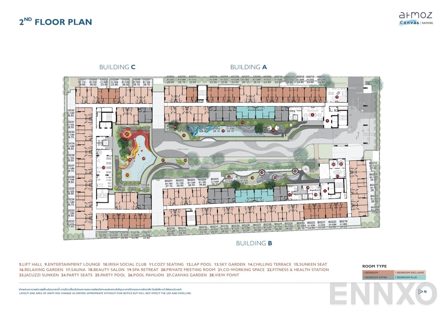 แปลนชั้น 2nd Floor ของโครงการ Atmoz Canvas Rayong