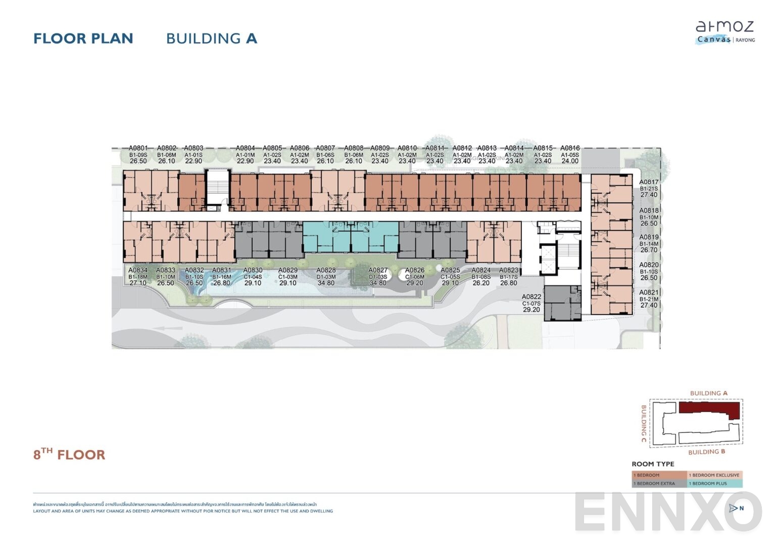 แปลนชั้น 8th Floor ของโครงการ Atmoz Canvas Rayong