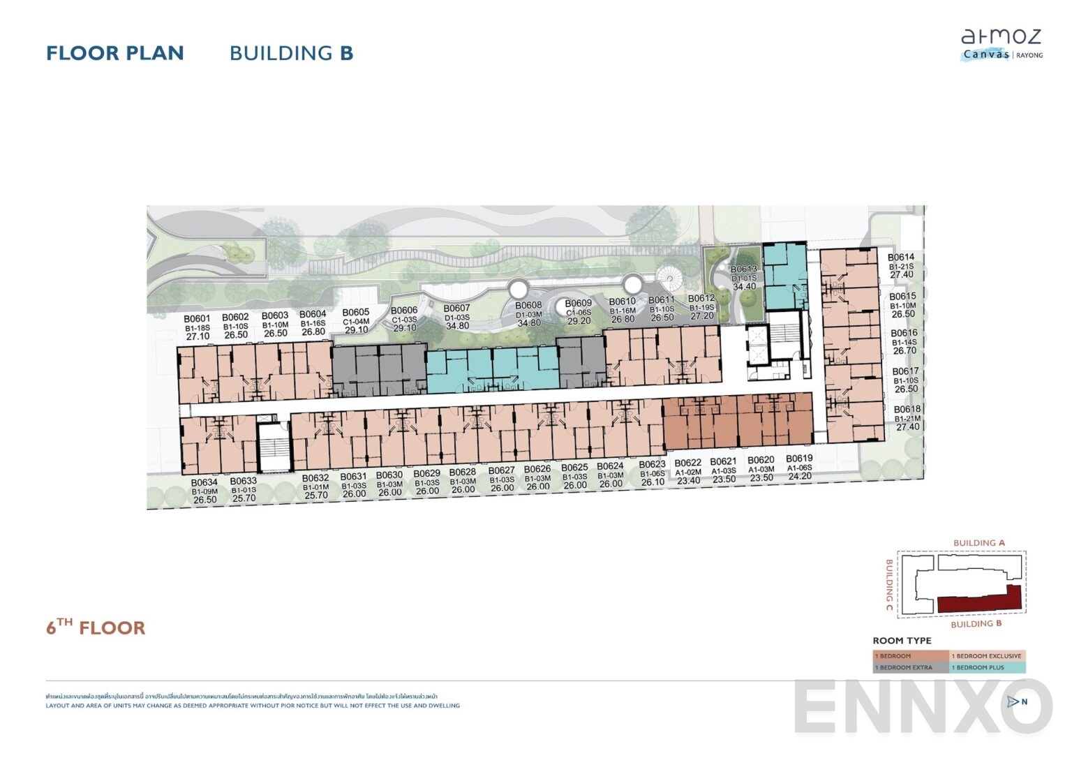 แปลนชั้น 6th Floor ของโครงการ Atmoz Canvas Rayong