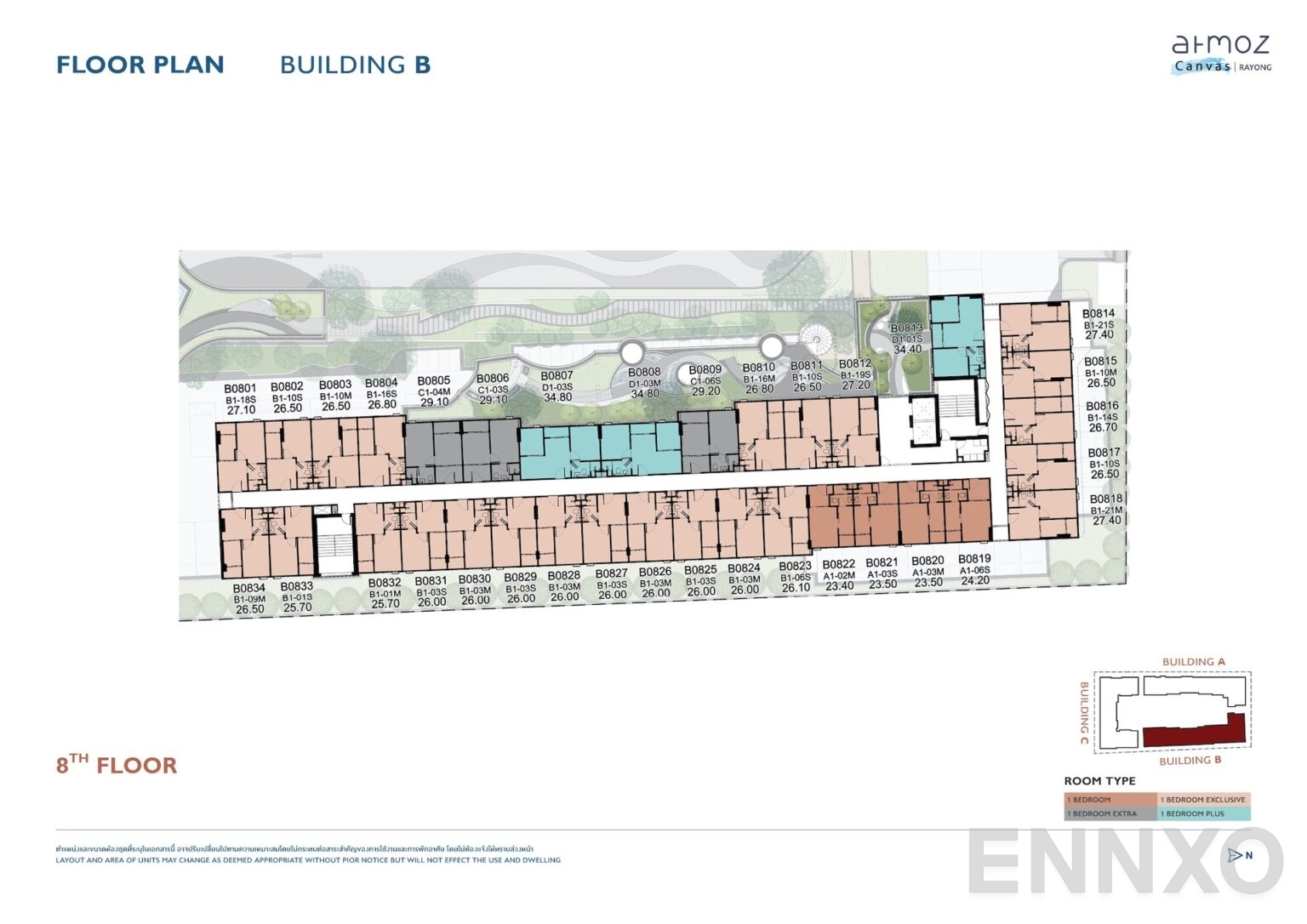 แปลนชั้น 8th Floor ของโครงการ Atmoz Canvas Rayong