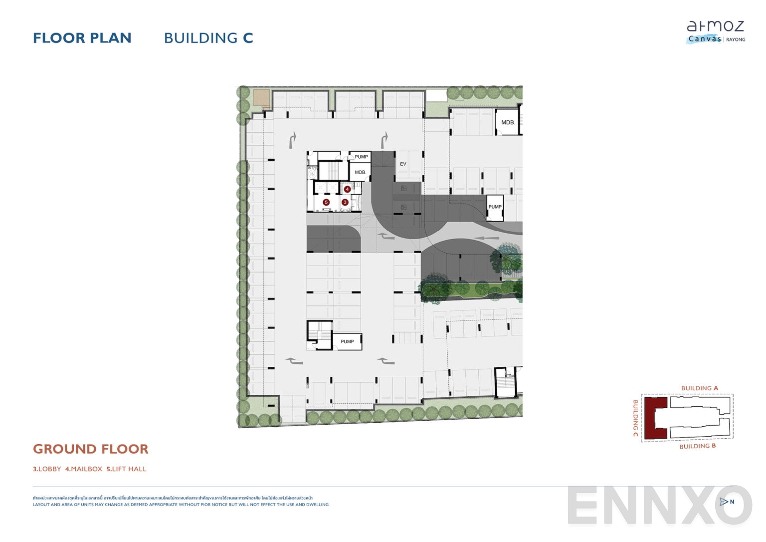 แปลนชั้น 1st Floor ของโครงการ Atmoz Canvas Rayong