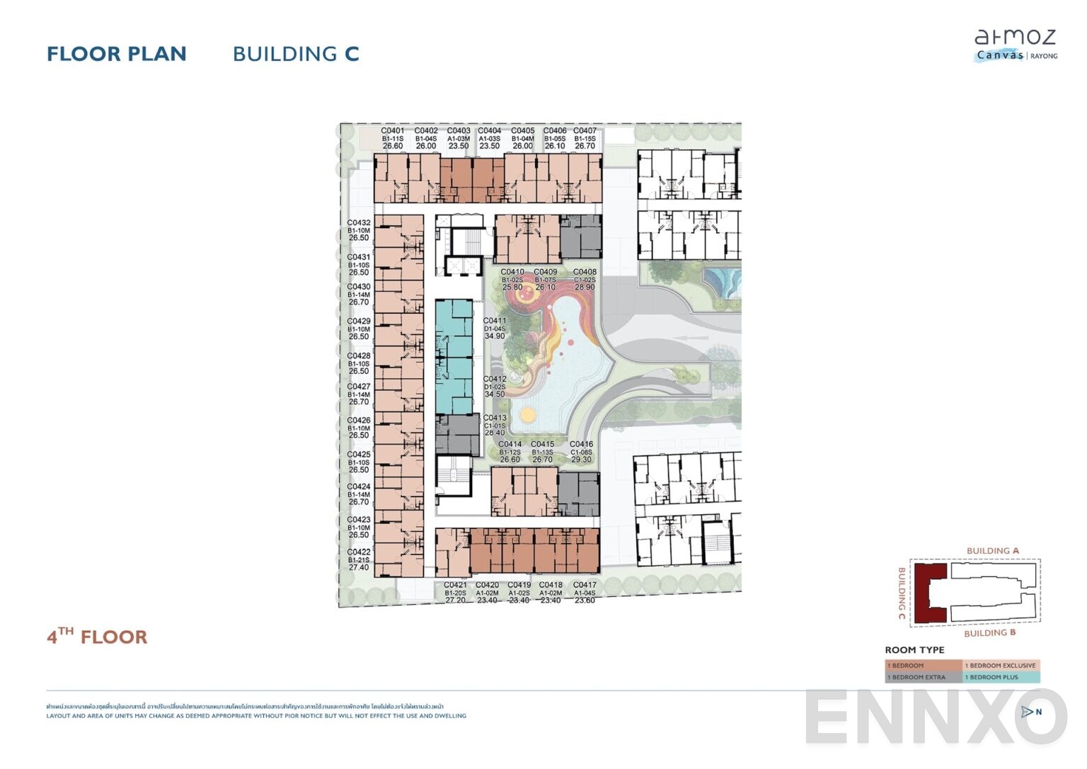 แปลนชั้น 4th Floor ของโครงการ Atmoz Canvas Rayong