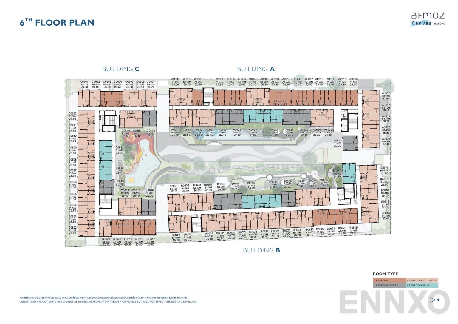 แปลนชั้น 6th Floor ของโครงการ Atmoz Canvas Rayong