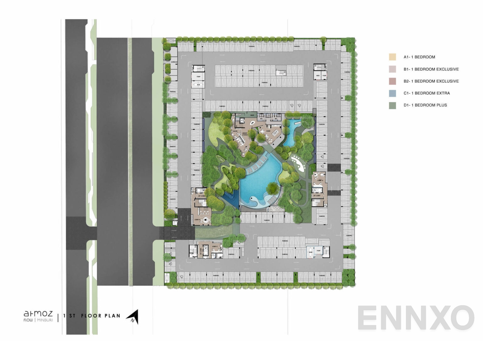 แปลนชั้น 1st Floor ของโครงการ Atmoz Flow Minburi