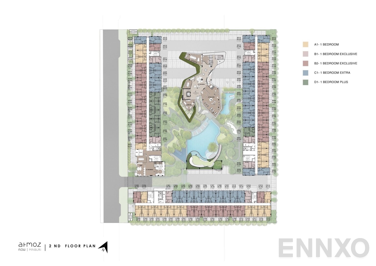 แปลนชั้น 2nd Floor ของโครงการ Atmoz Flow Minburi