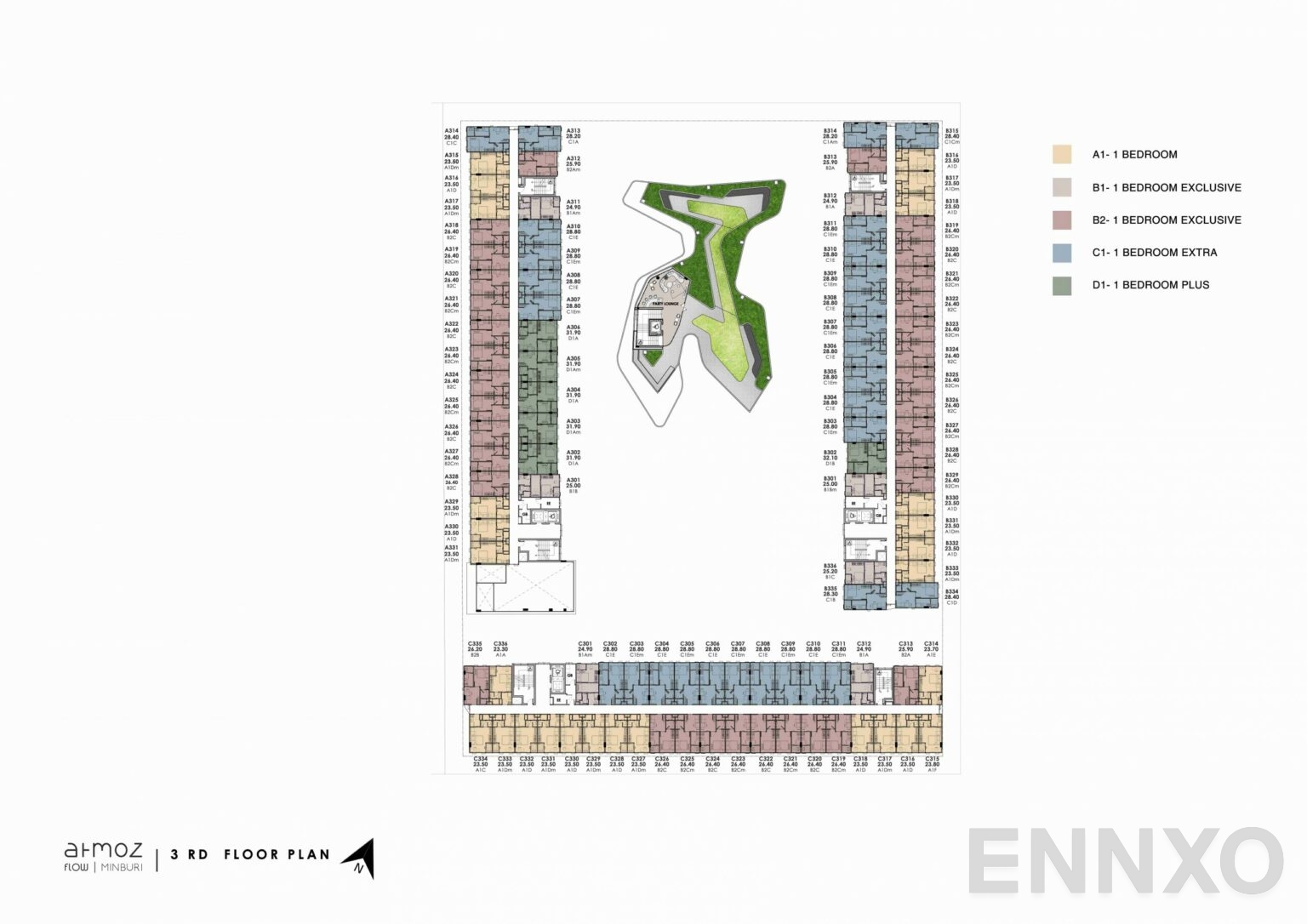 แปลนชั้น 3rd Floor ของโครงการ Atmoz Flow Minburi