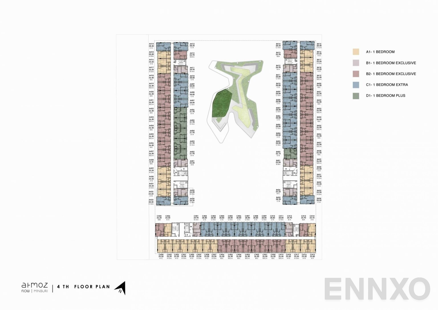 แปลนชั้น 4th Floor ของโครงการ Atmoz Flow Minburi