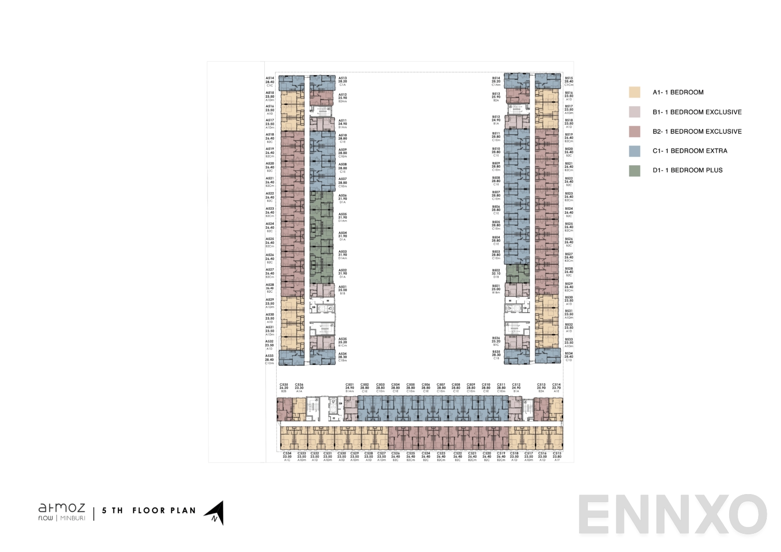 แปลนชั้น 5th Floor ของโครงการ Atmoz Flow Minburi