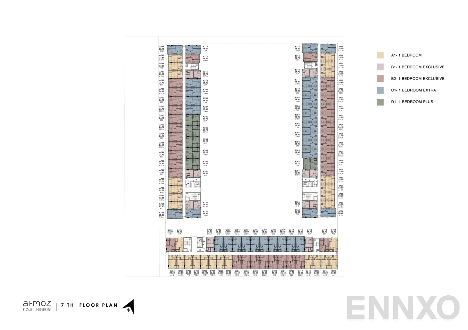 แปลนชั้น 7th Floor ของโครงการ Atmoz Flow Minburi