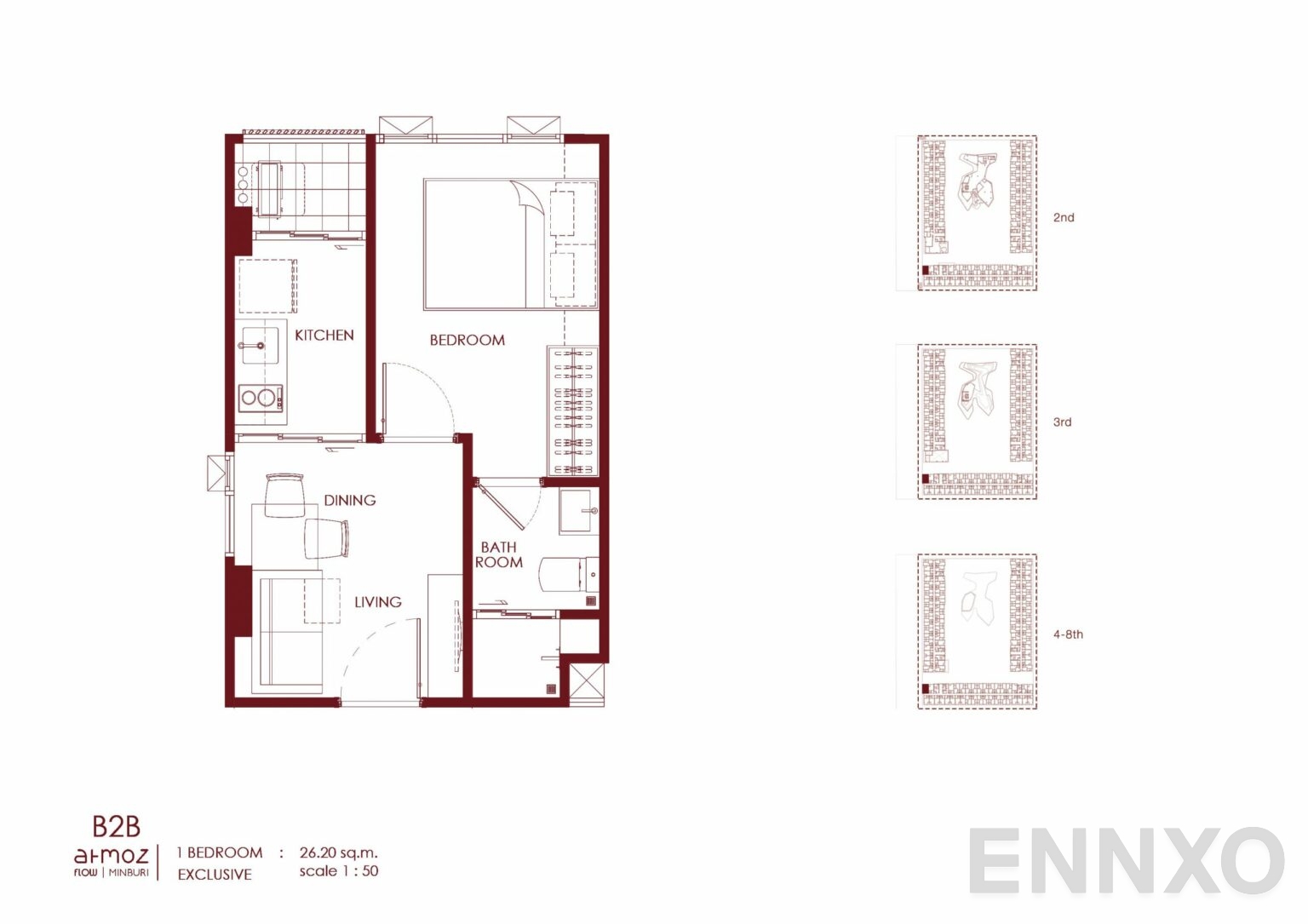 รูปแปลนห้อง B2B ของโครงการ Atmoz Flow Minburi