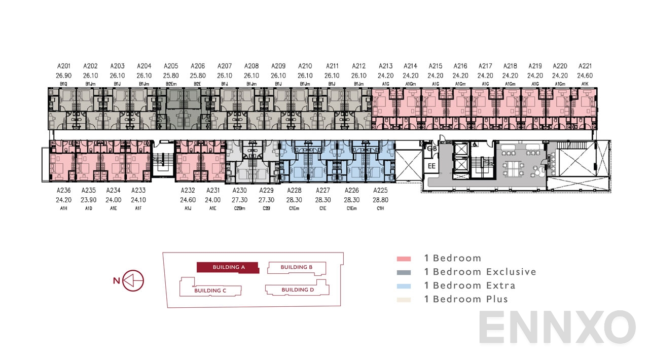 แปลนชั้น 2nd Floor ของโครงการ แอทโมซ คาแนล รังสิต