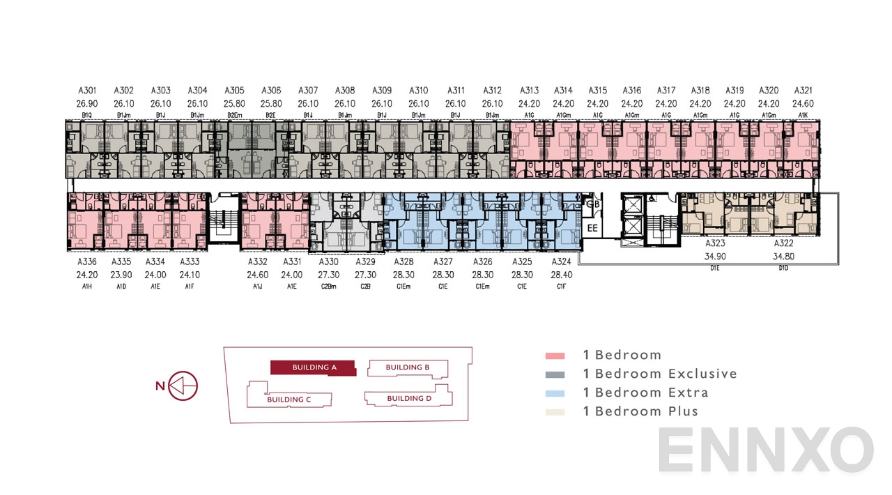 แปลนชั้น 3rd-8th Floor ของโครงการ แอทโมซ คาแนล รังสิต