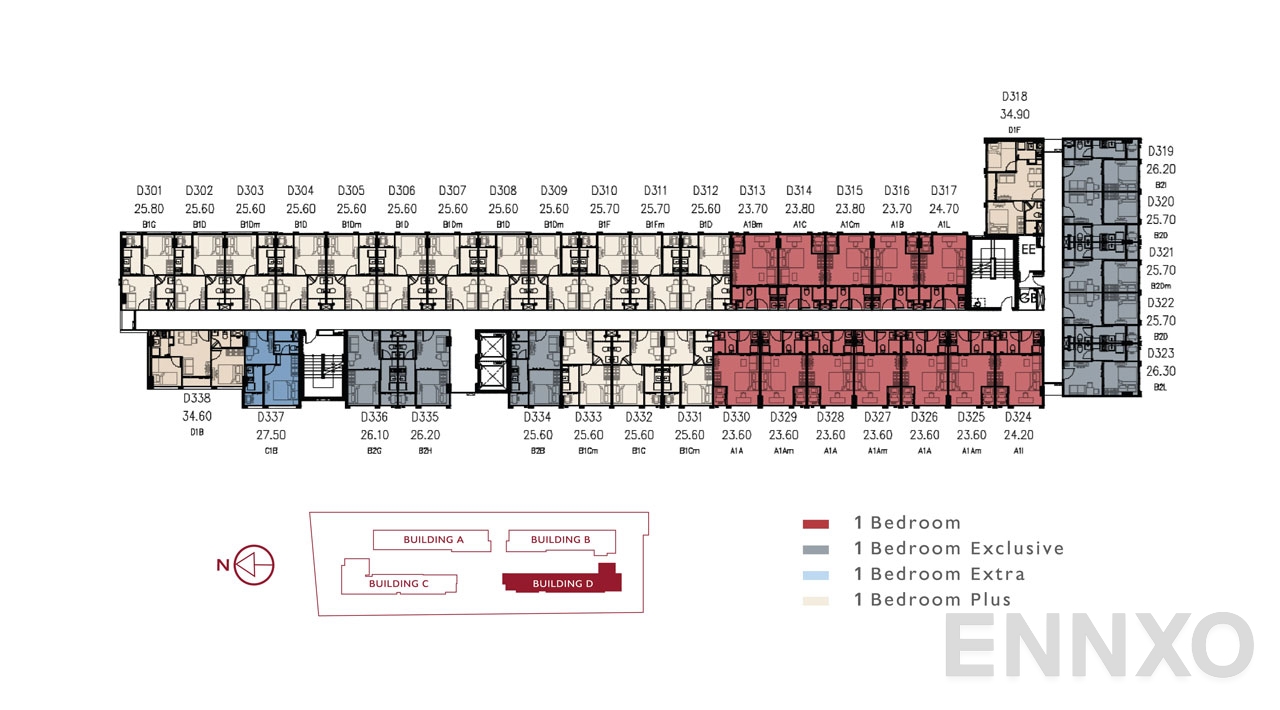 แปลนชั้น 3rd-8th Floor ของโครงการ แอทโมซ คาแนล รังสิต