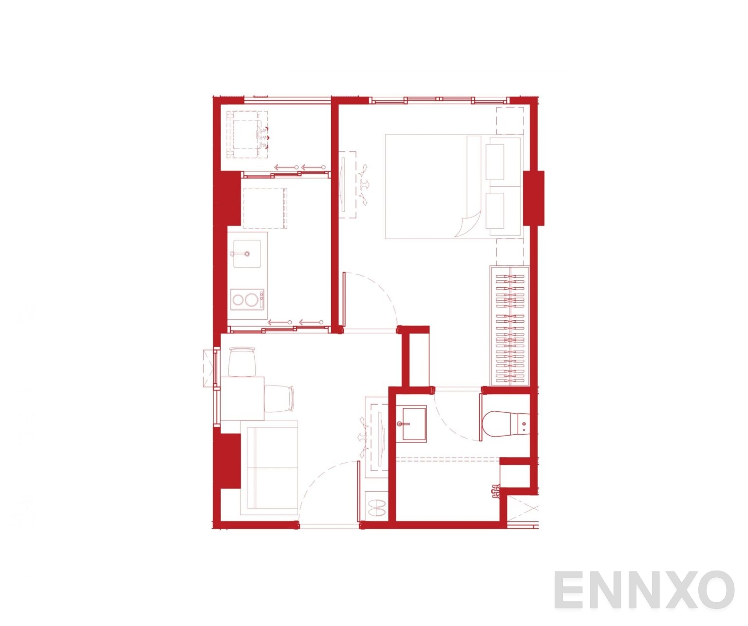 รูปแปลนห้อง C1D ของโครงการ แอทโมซ คาแนล รังสิต