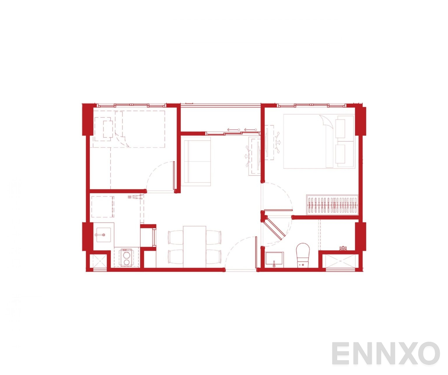 รูปแปลนห้อง D1B ของโครงการ แอทโมซ คาแนล รังสิต