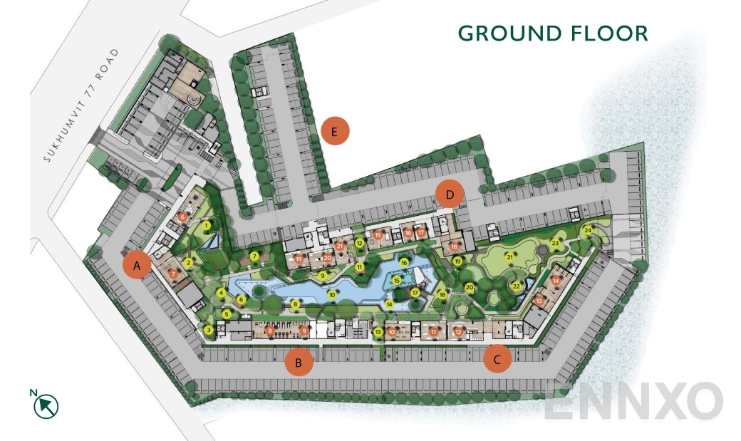 แปลนชั้น 1st Floor ของโครงการ แอทโมซ โอเอซิส อ่อนนุช