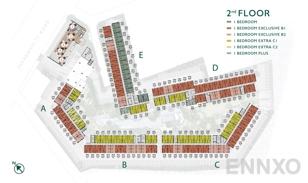 แปลนชั้น 2nd Floor ของโครงการ แอทโมซ โอเอซิส อ่อนนุช