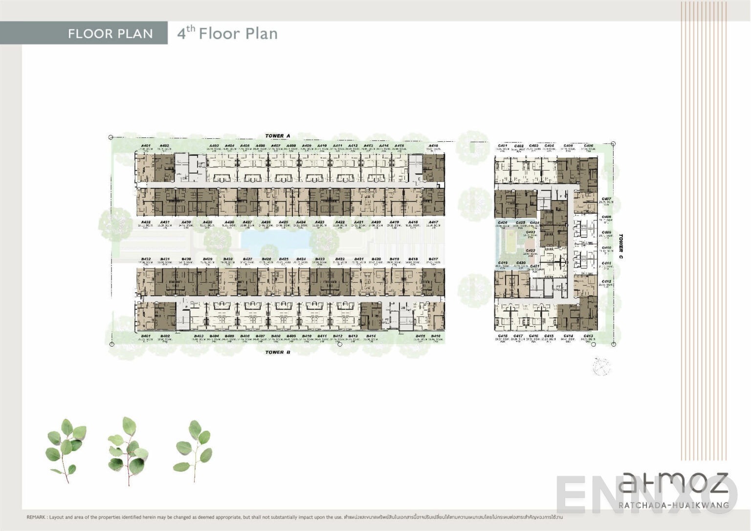แปลนชั้น 4th Floor Plan ของโครงการ แอทโมซ รัชดา - ห้วยขวาง