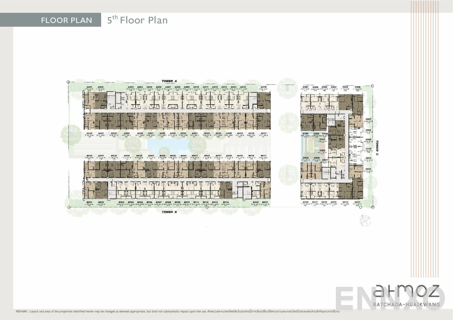 แปลนชั้น 5th Floor Plan ของโครงการ แอทโมซ รัชดา - ห้วยขวาง