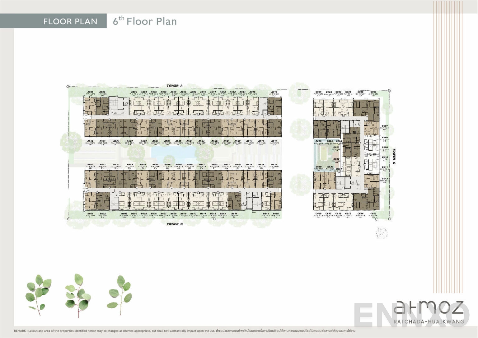 แปลนชั้น 6th Floor Plan ของโครงการ แอทโมซ รัชดา - ห้วยขวาง