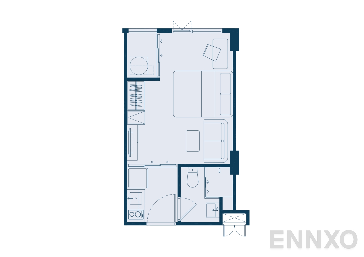รูปแปลนห้อง S1I 23.08 SQ.M. ของโครงการ แอทโมซ ทรอปิคาน่า บางนา