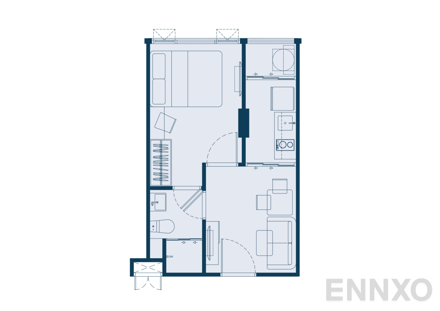 รูปแปลนห้อง A1X 26.27 SQ.M. ของโครงการ แอทโมซ ทรอปิคาน่า บางนา