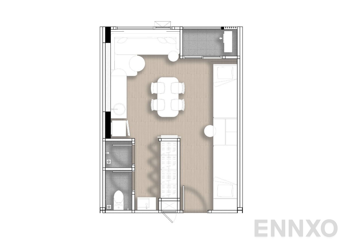 รูปแปลนห้อง Creative Type E ของโครงการ แอททิจูด บียู