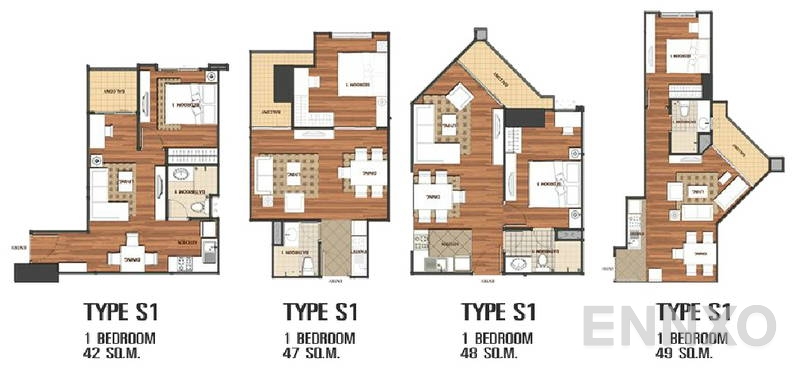 รูปแปลนห้อง 1 Bedroom โครงการ เบ็ล แกรนด์ พระราม 9