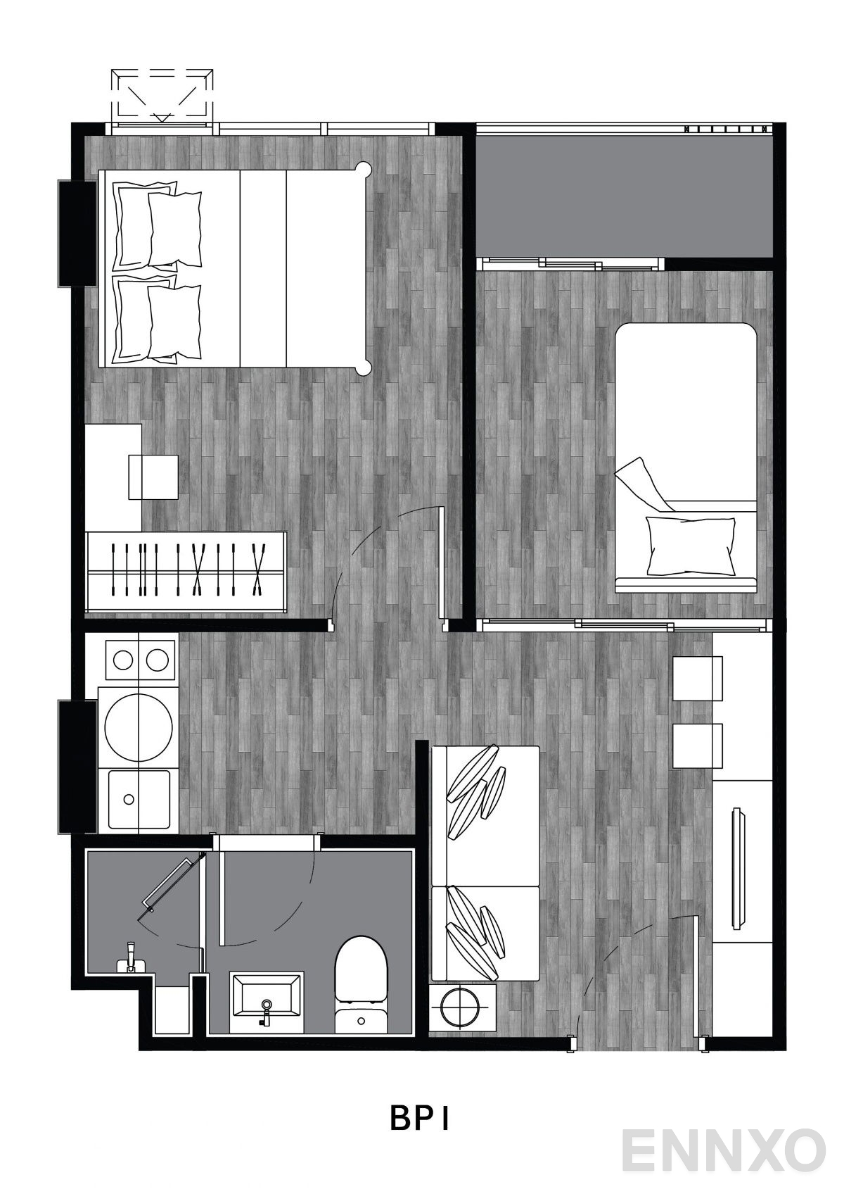 รูปแปลนห้อง Type BP1 ของโครงการ บริกซ์ตัน ระยอง