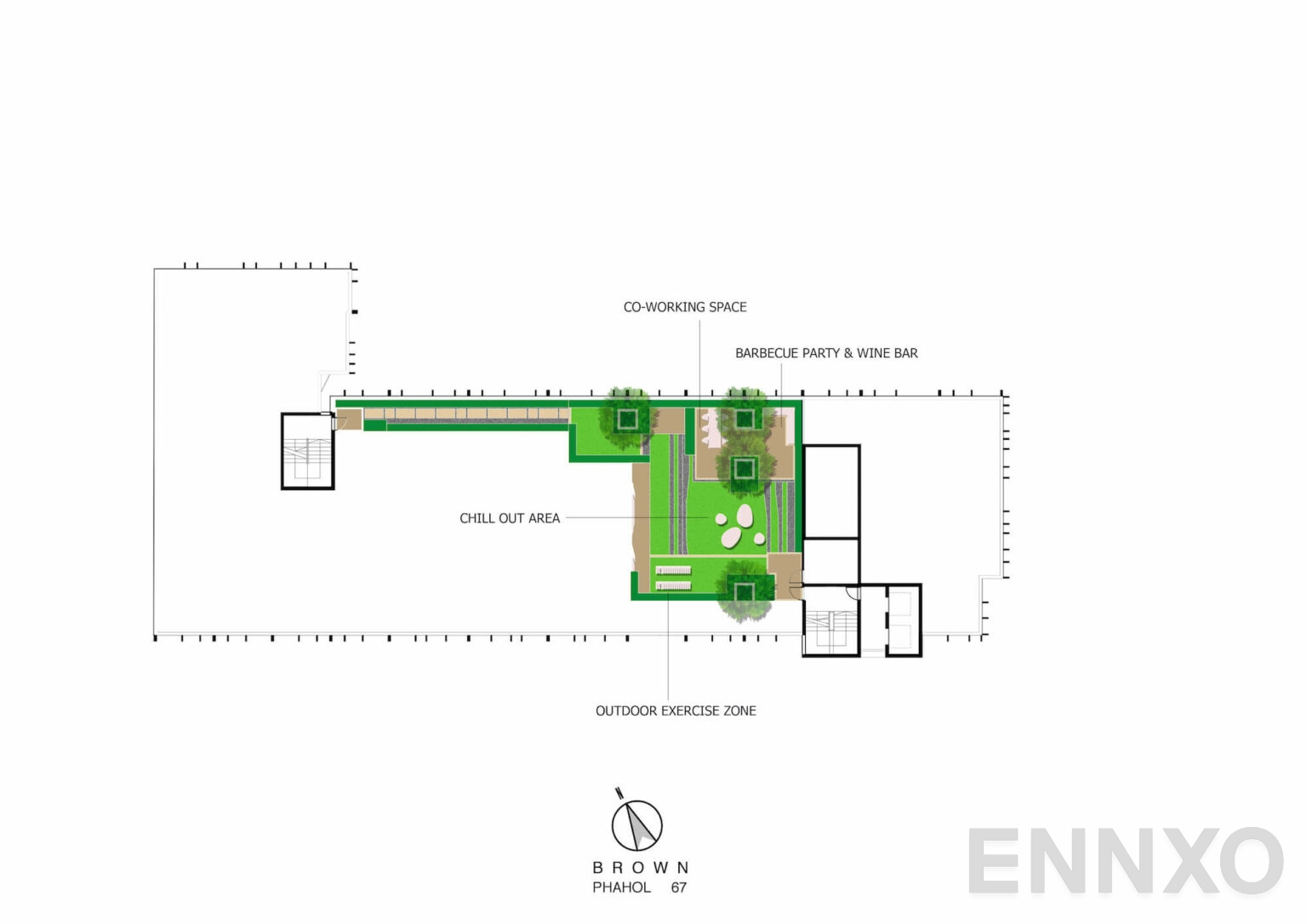 แปลนชั้น ROOF TOP PLAN ของโครงการ Brown Condo Phahol - Sapanmai