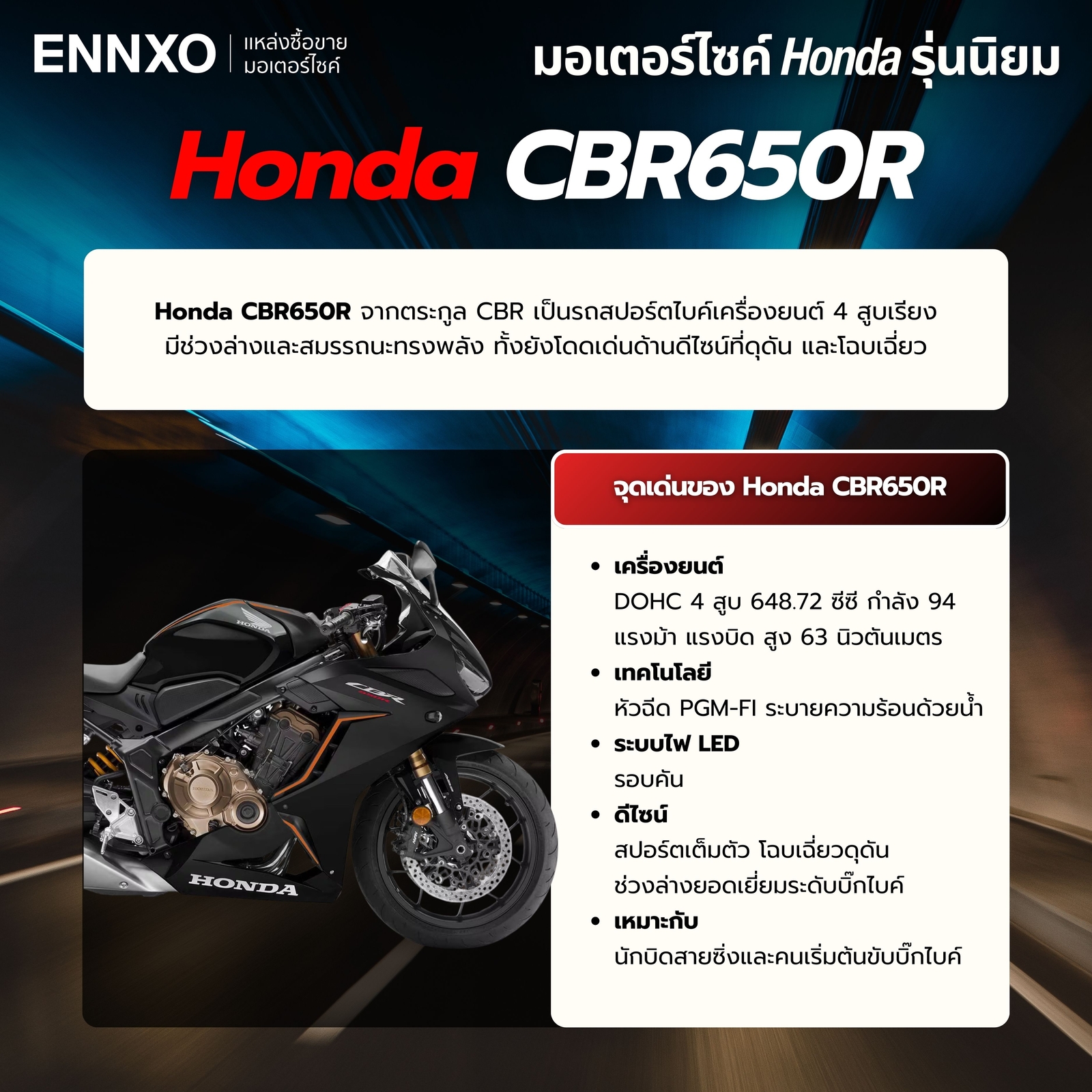 cbr650r-รถแรงม้าสูงของฮอนด้า