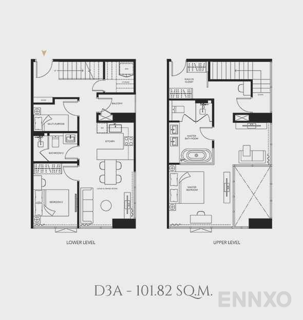 รูปแปลนห้อง Duplex ของโครงการ เซอเลส อโศก