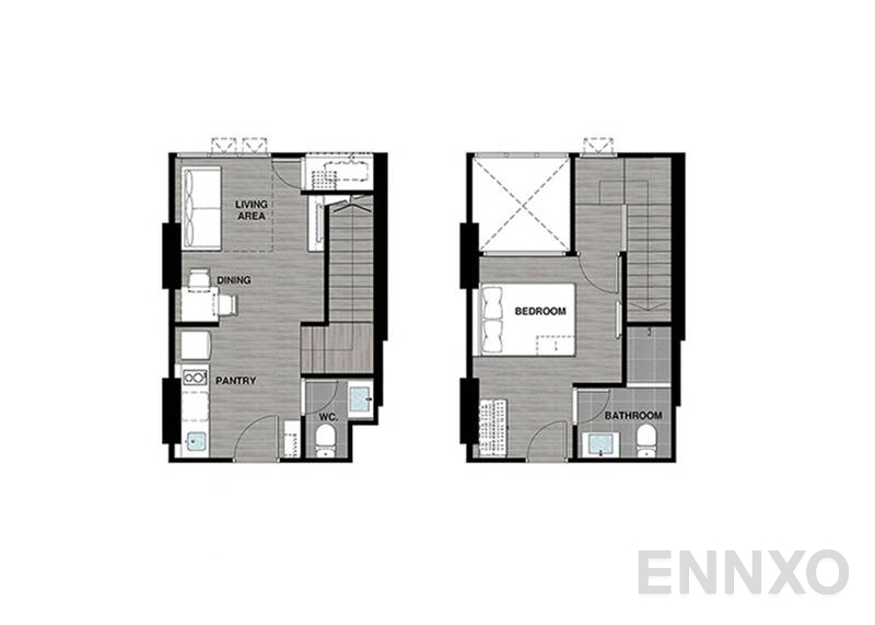 รูปแปลนห้อง Duplex ของโครงการ เซ็นทริค รัชดา-ห้วยขวาง