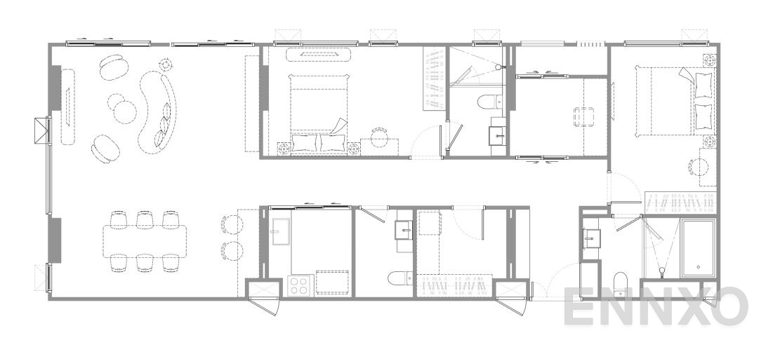 รูปแปลนห้อง 2 Bedroom Plus RIVERFRONT ของโครงการ แชปเตอร์ เจริญกรุง - ริเวอร์ไซด์  