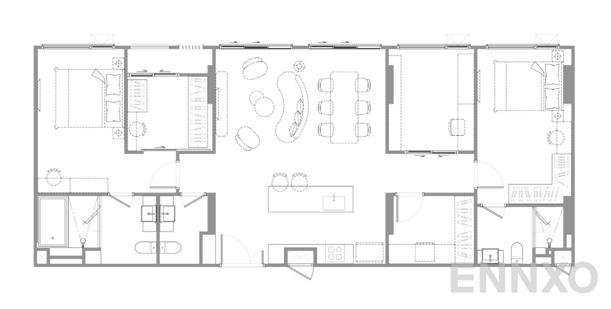 รูปแปลนห้อง 2 Bedroom Plus POOL ACCESS ของโครงการ แชปเตอร์ เจริญกรุง - ริเวอร์ไซด์  