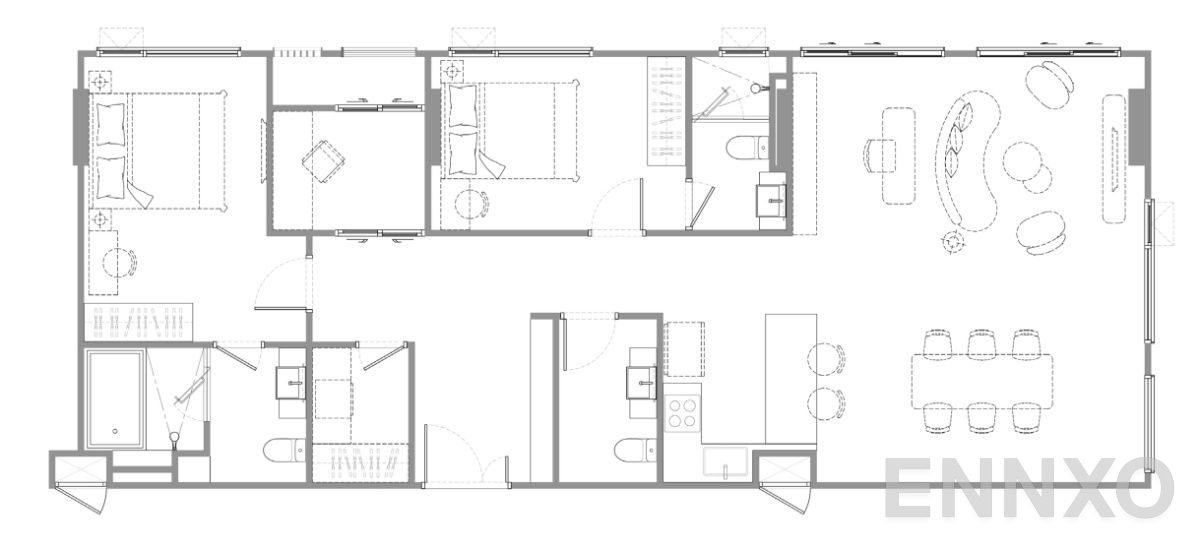 รูปแปลนห้อง 2 Bedroom Plus RIVERFRONT ของโครงการ แชปเตอร์ เจริญกรุง - ริเวอร์ไซด์  